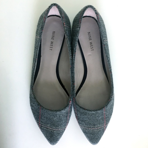 LIKE NEW Tweed Plaid Flats by Nine West - Picture 2 of 6